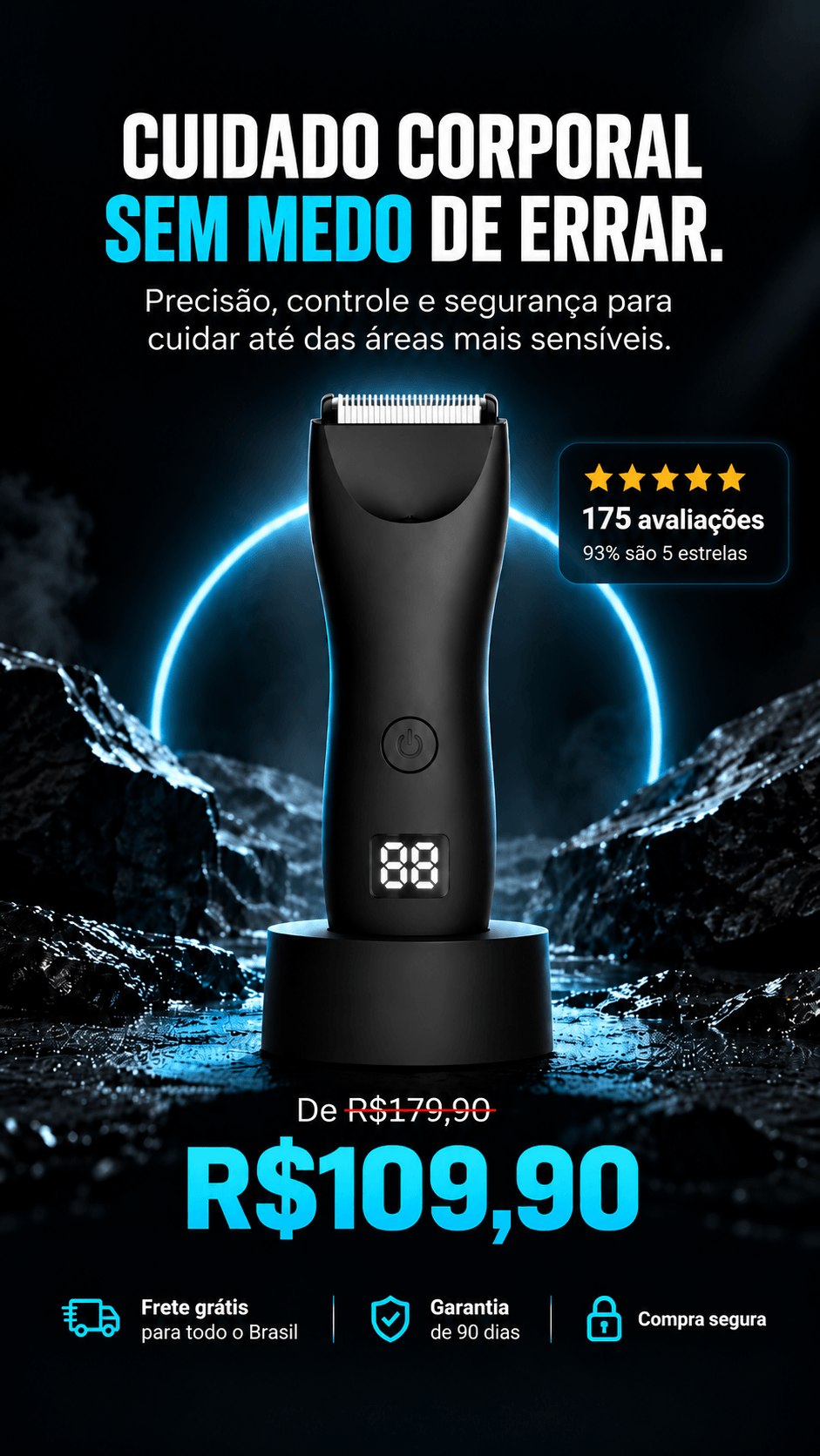 ENSSU Pro sobre a base de carregamento: cuidado corporal sem medo de errar. 175 avaliações, 93% são 5 estrelas. De R$179,90 por R$109,90, com frete grátis, garantia de 90 dias e compra segura.