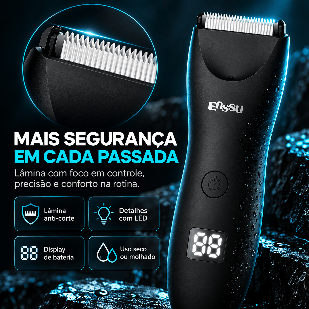 Detalhes da lâmina e recursos de segurança do ENSSU Pro